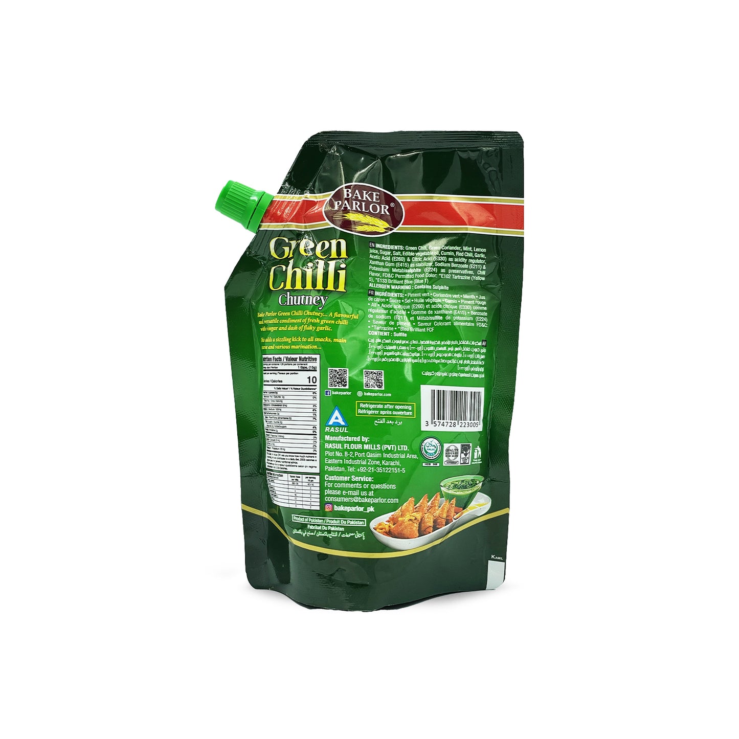 Bake Parlor Green Chilli Chutney 400G