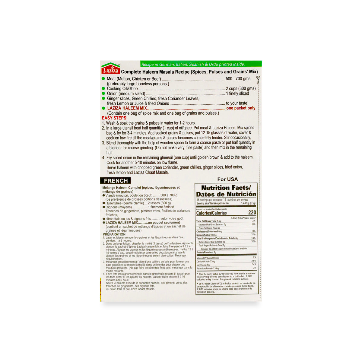 Laziza Haleem Mix 375g - Premium Blend for Authentic Pakistani Haleem