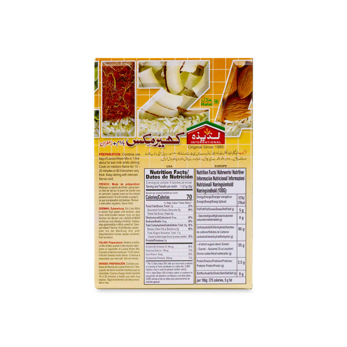 Laziza Kheer Mix (Almond+Saffron) 155G