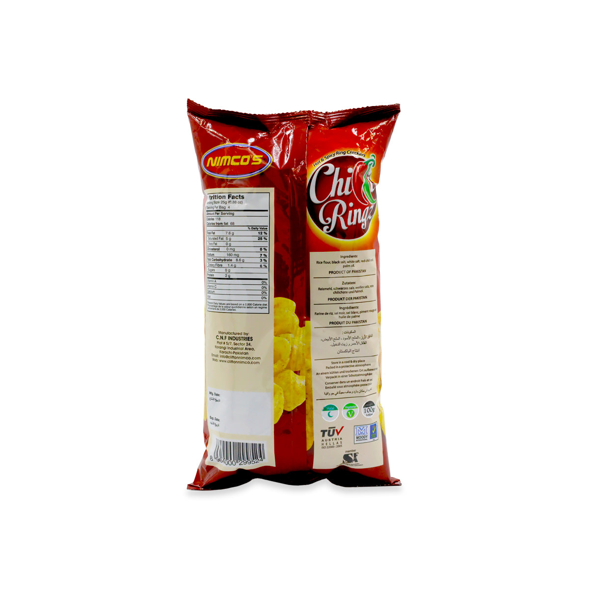 Nimco Chilli Ringz Nutrional facts