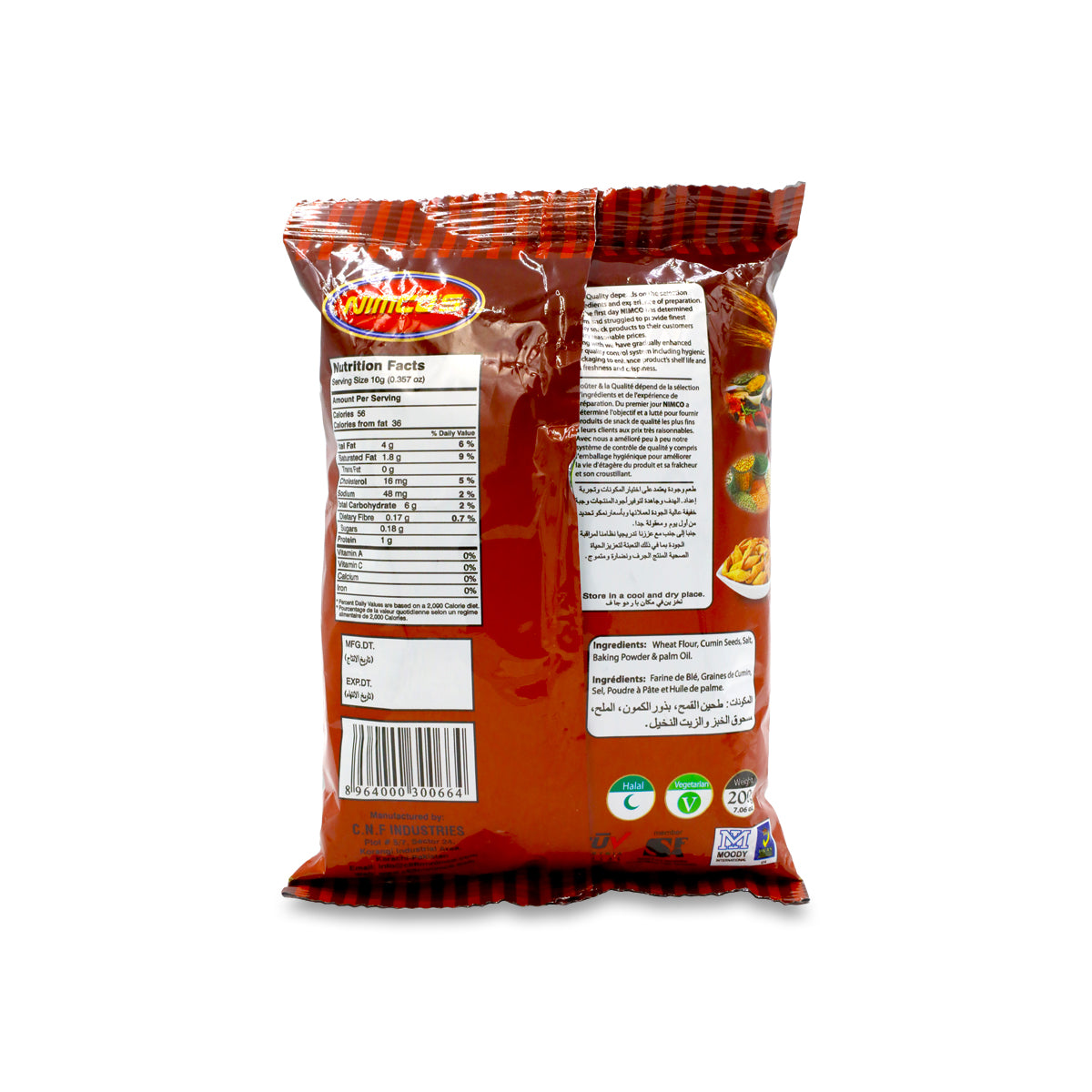 Nutrional facts Nimco Namak Para