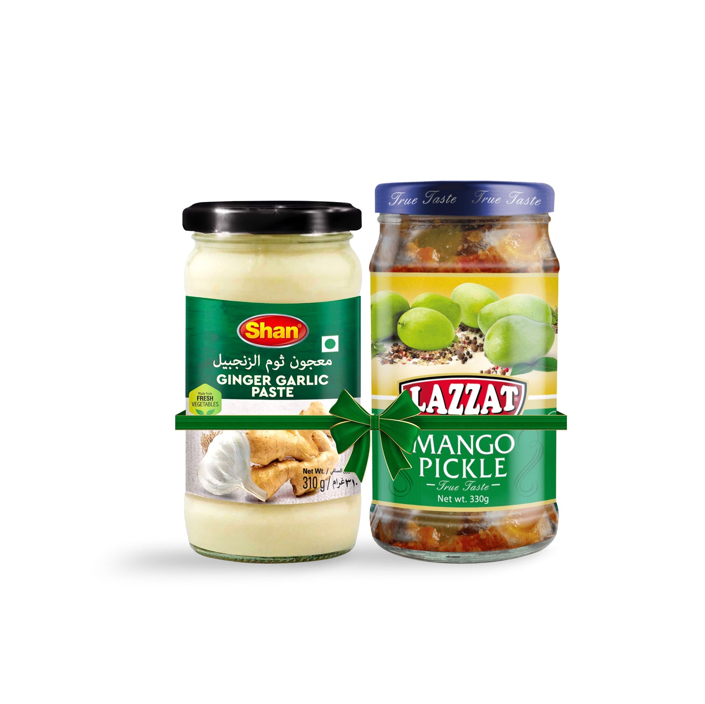 Shan Ginger Garlic Paste 310G & Lazzat Mango Pickle 330G Bundle Deal