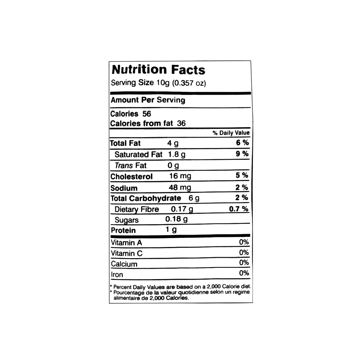 Nutritional facts Nimco Chaat Papri