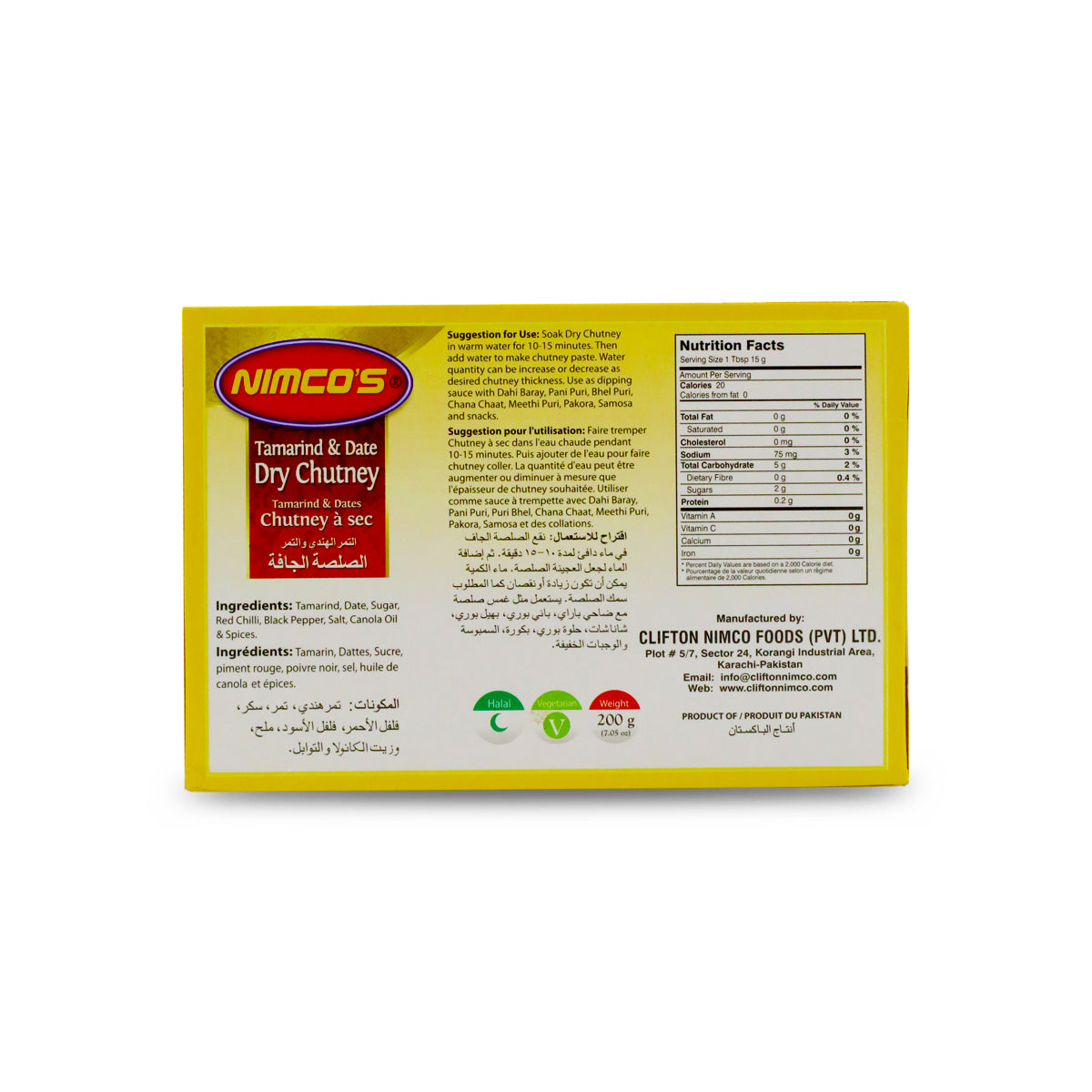 Nimcos Tamarind & Date Dry Chutney 200G