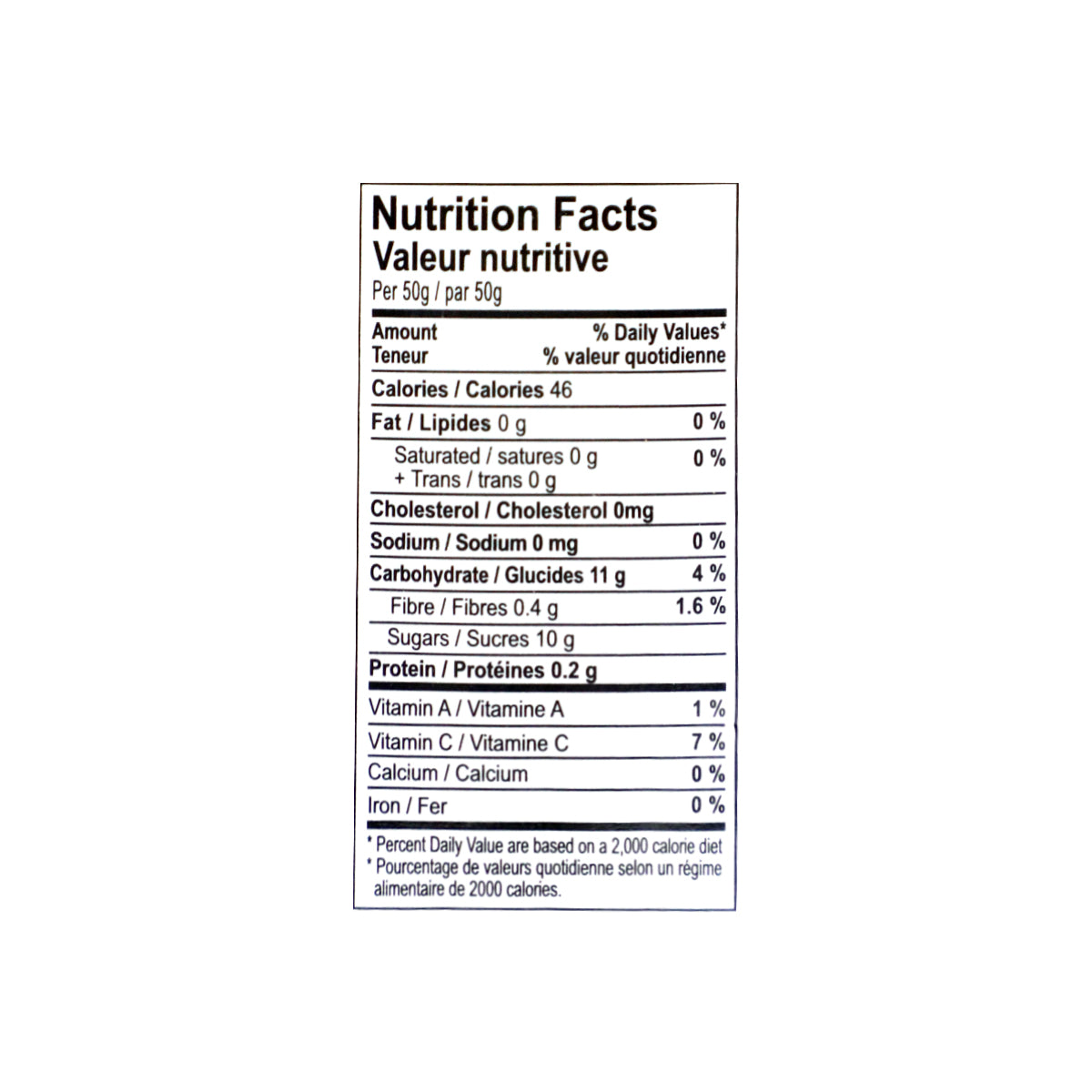 Nutritional facts Sundip Carrot Murabba