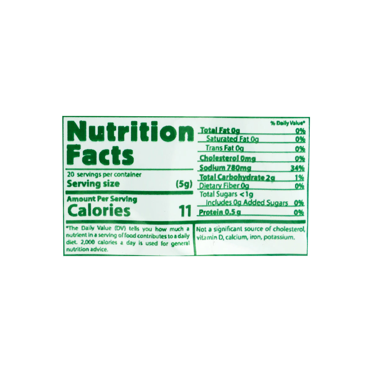 Nutritional facts