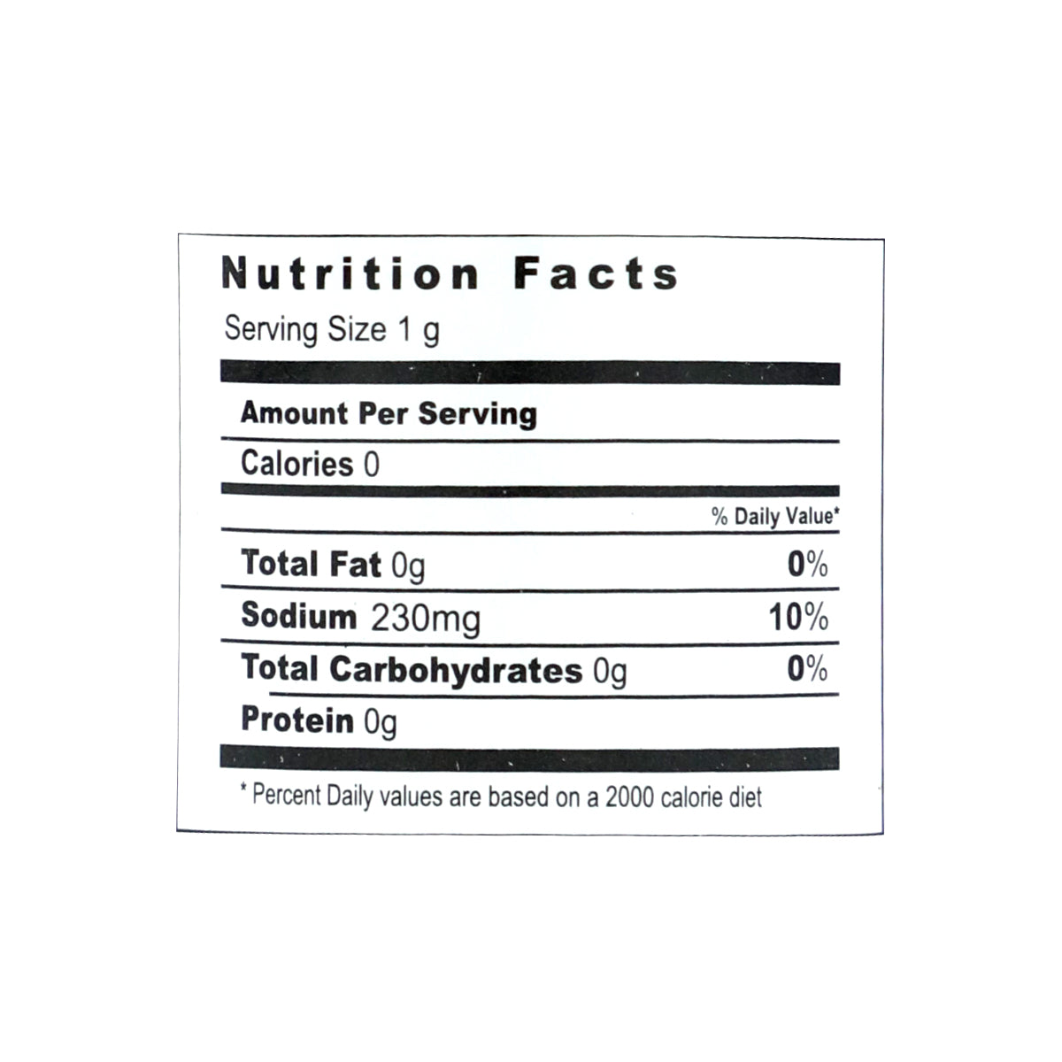 Freshmate Fruit Chat Masala Nutritional facts