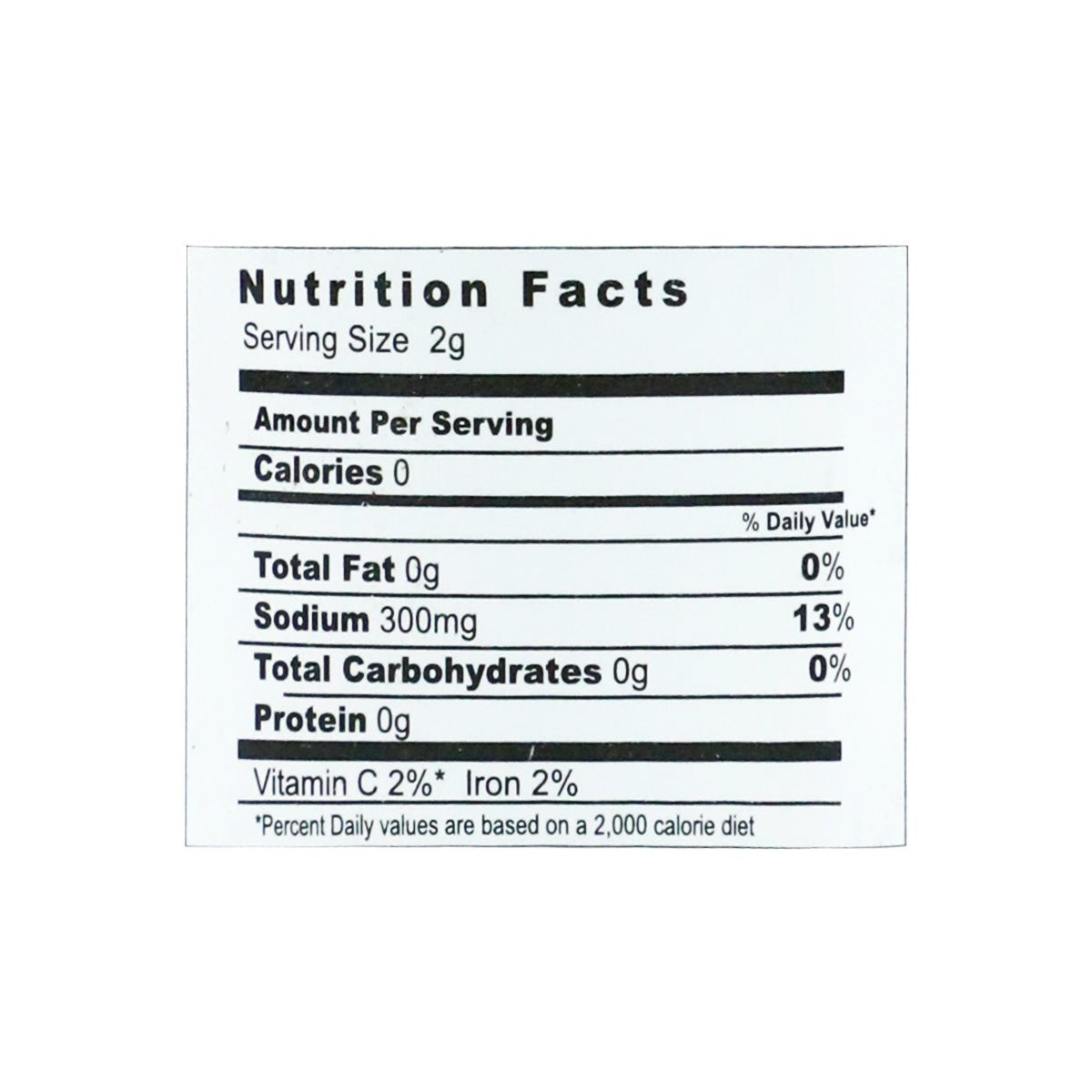 Freshmate Nutritional facts