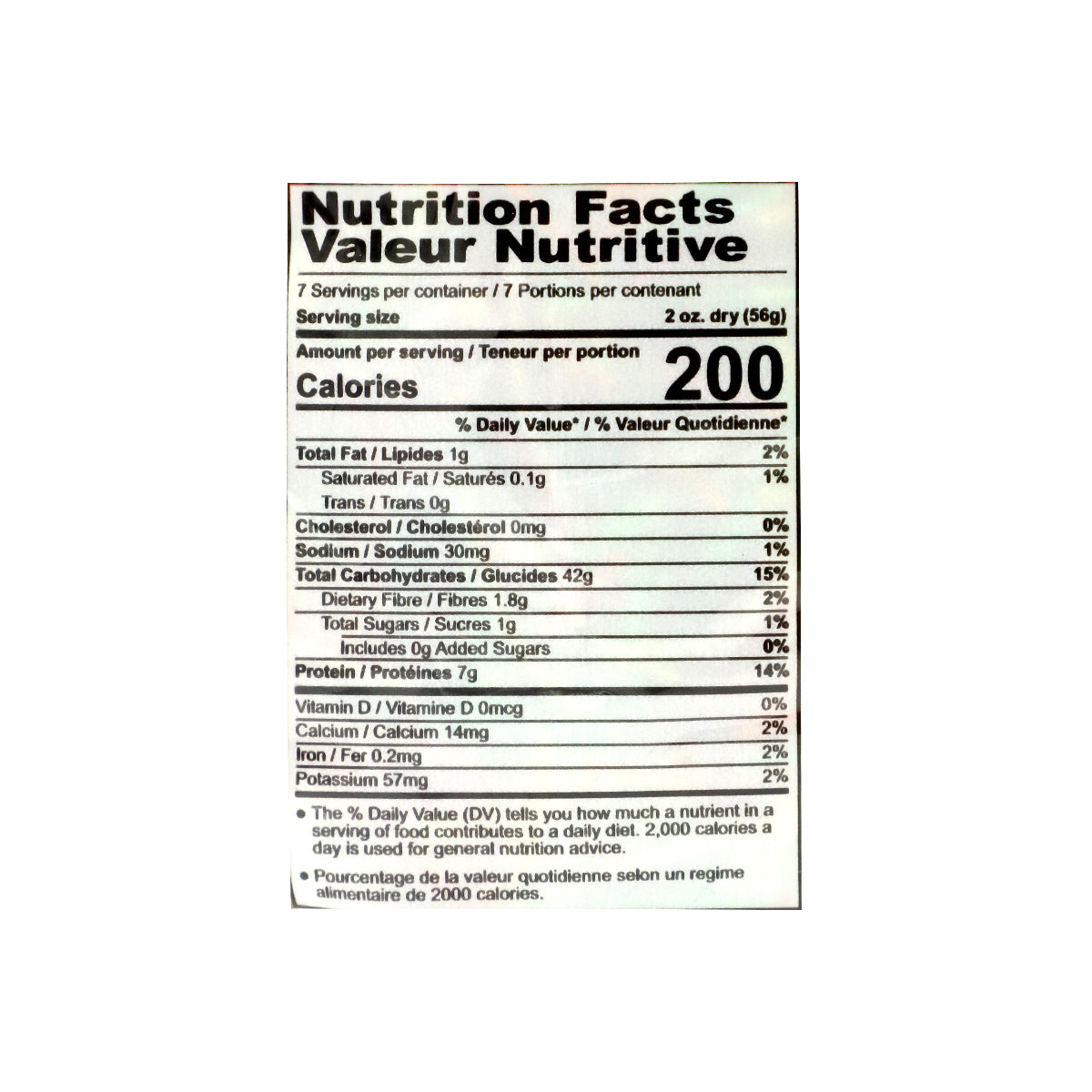 Nutritional facts