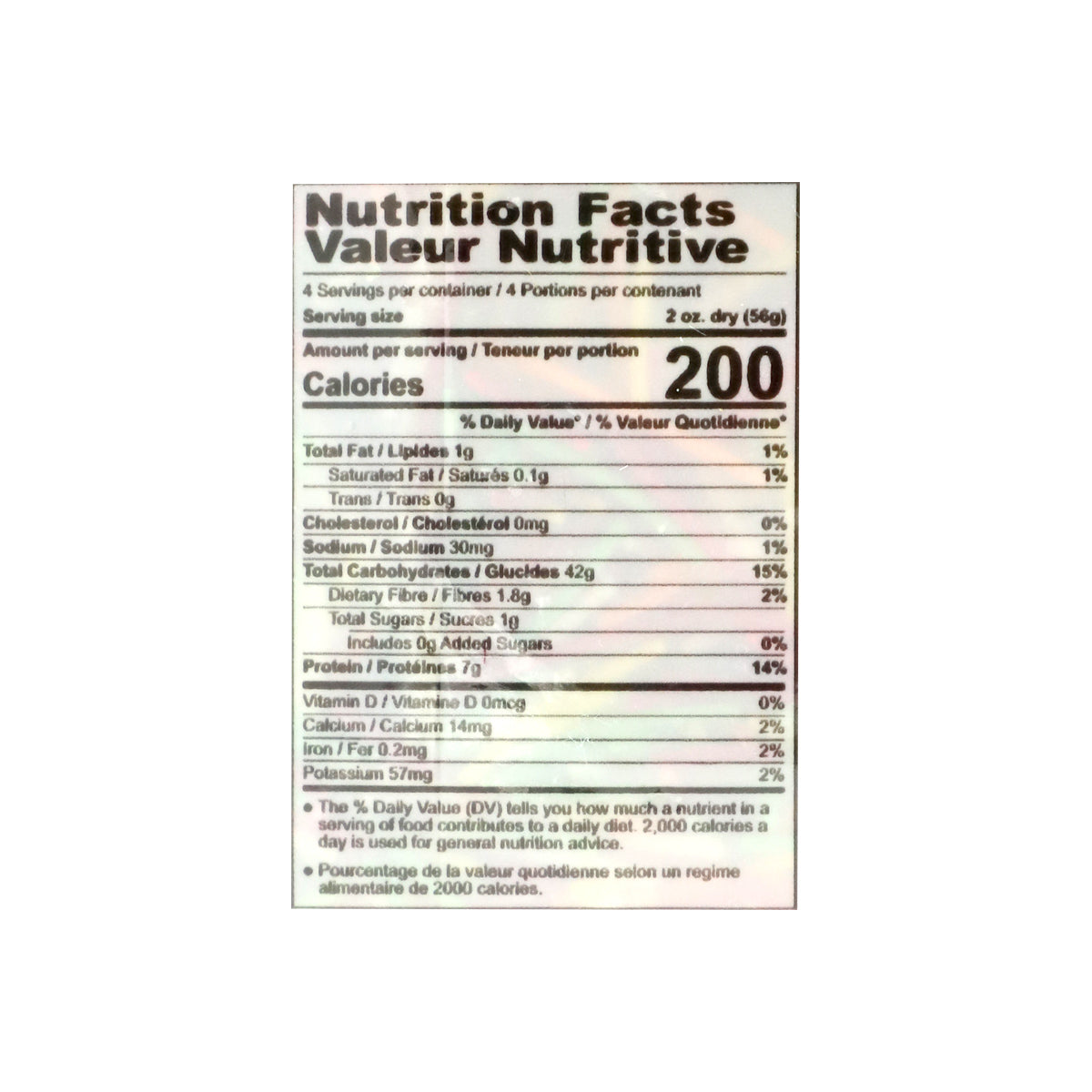 Nutritional facts
