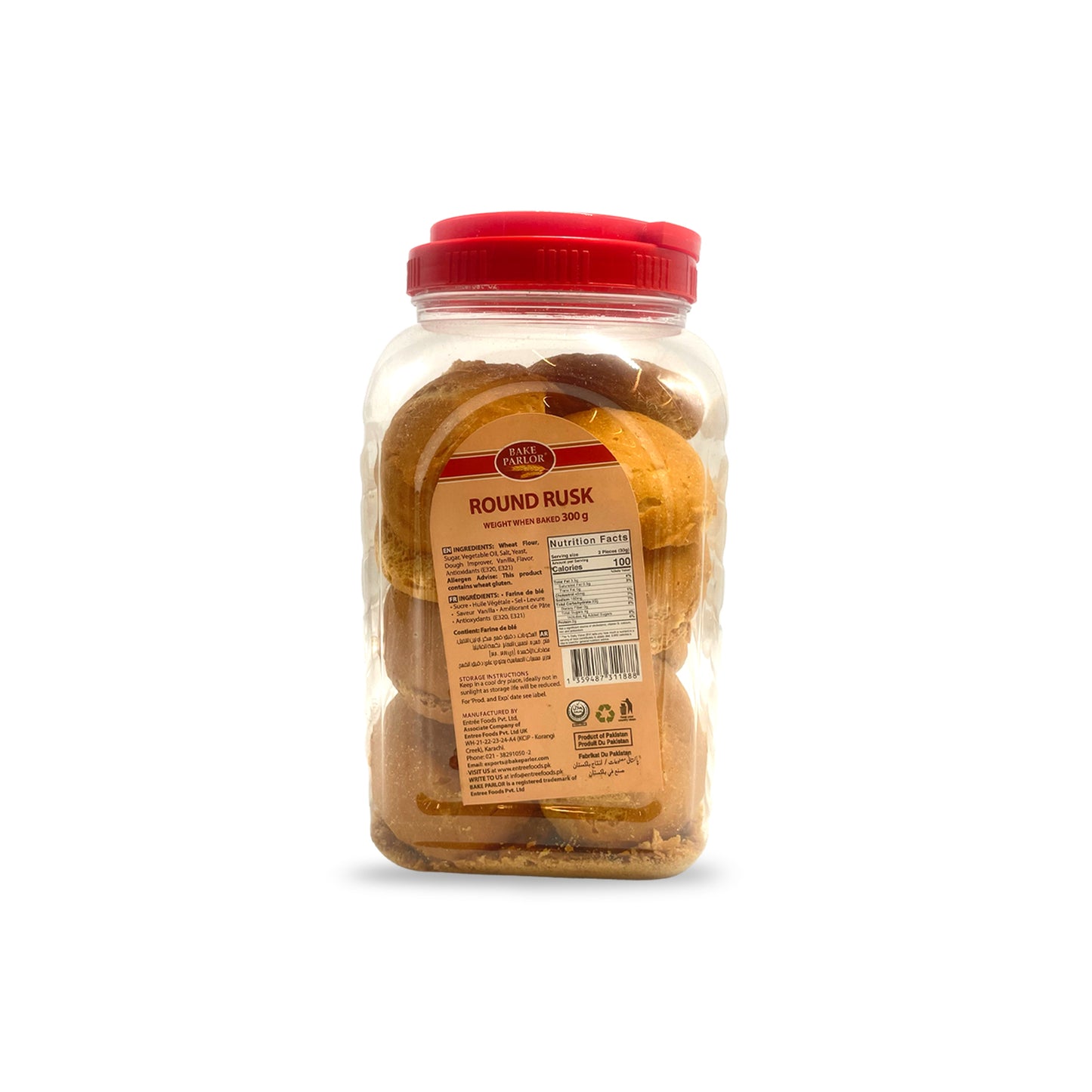 Bake Parlor Round Tea Rusk Jar 300G