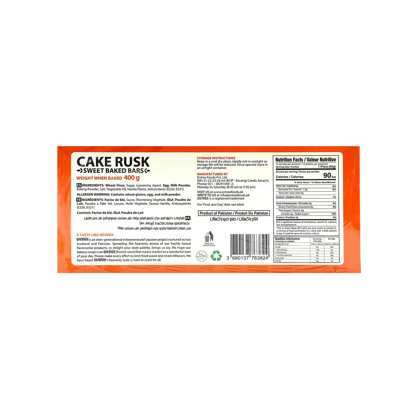 Entree Cake Rusk 400G