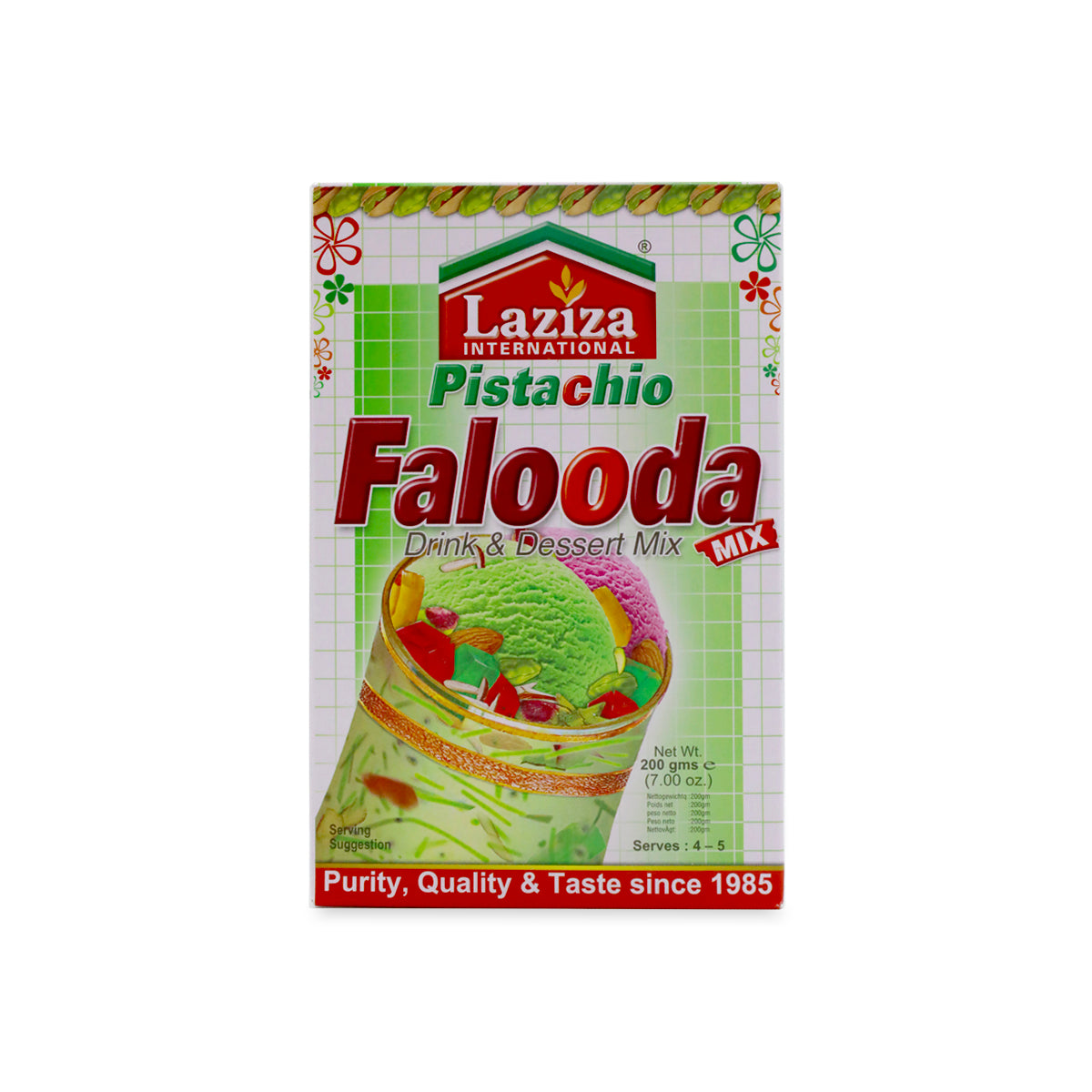 Laziza Falooda Mix Pista 200g - Pistachio-Infused Falooda Bliss