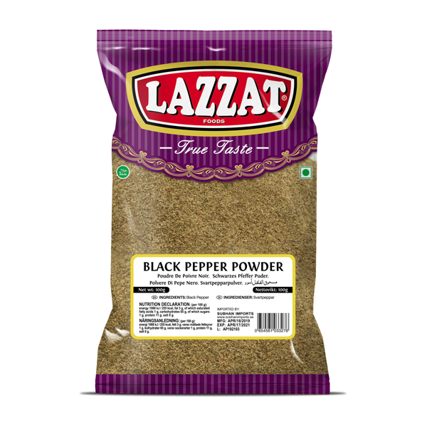 Buy Lazzat Black Pepper Powder (Kali Mirch Powder) 100G - Pakistan ...