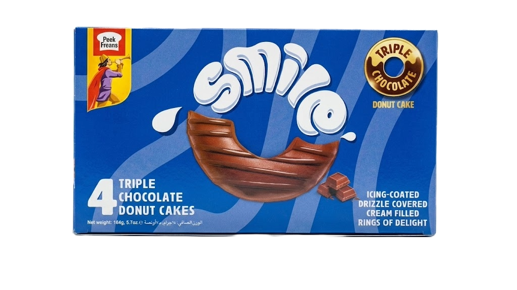 Peek Freans Smile Donut Cake Triple Chocolate 4Pc Box
