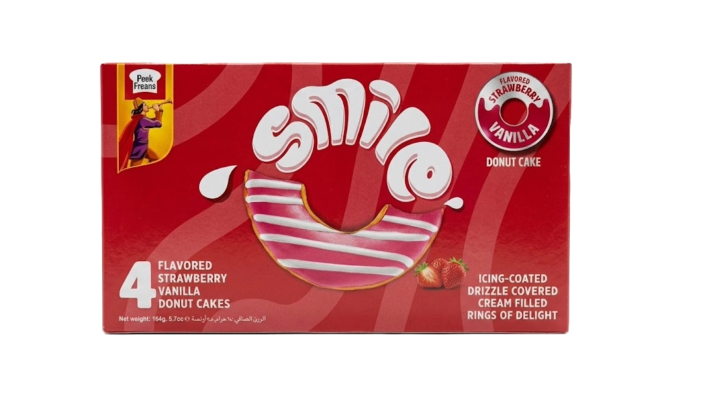 Peek Freans Smile Donut Cake Chocolate Strawbery 4Pc Box
