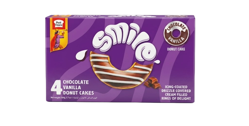 Peek Freans Smile Donut Cake Chocolate Vanila 4Pc Box