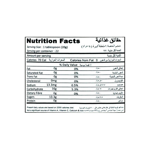 Nutritional facts Qarshi Amla Preserve (Murabba Amla)