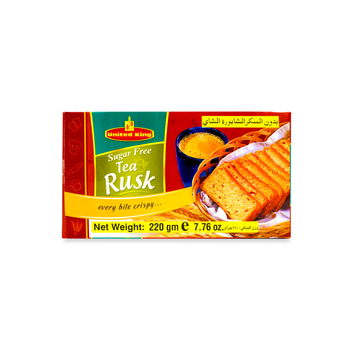 United King Tea Rusk Sugar Free 220G