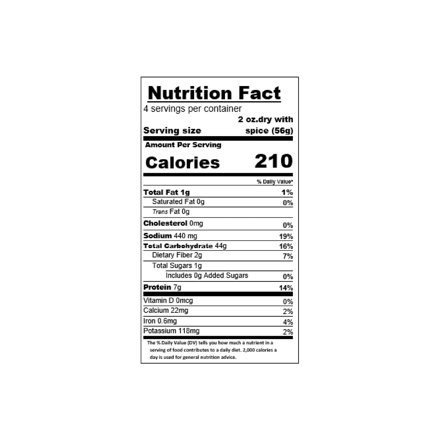 Nutritional facts