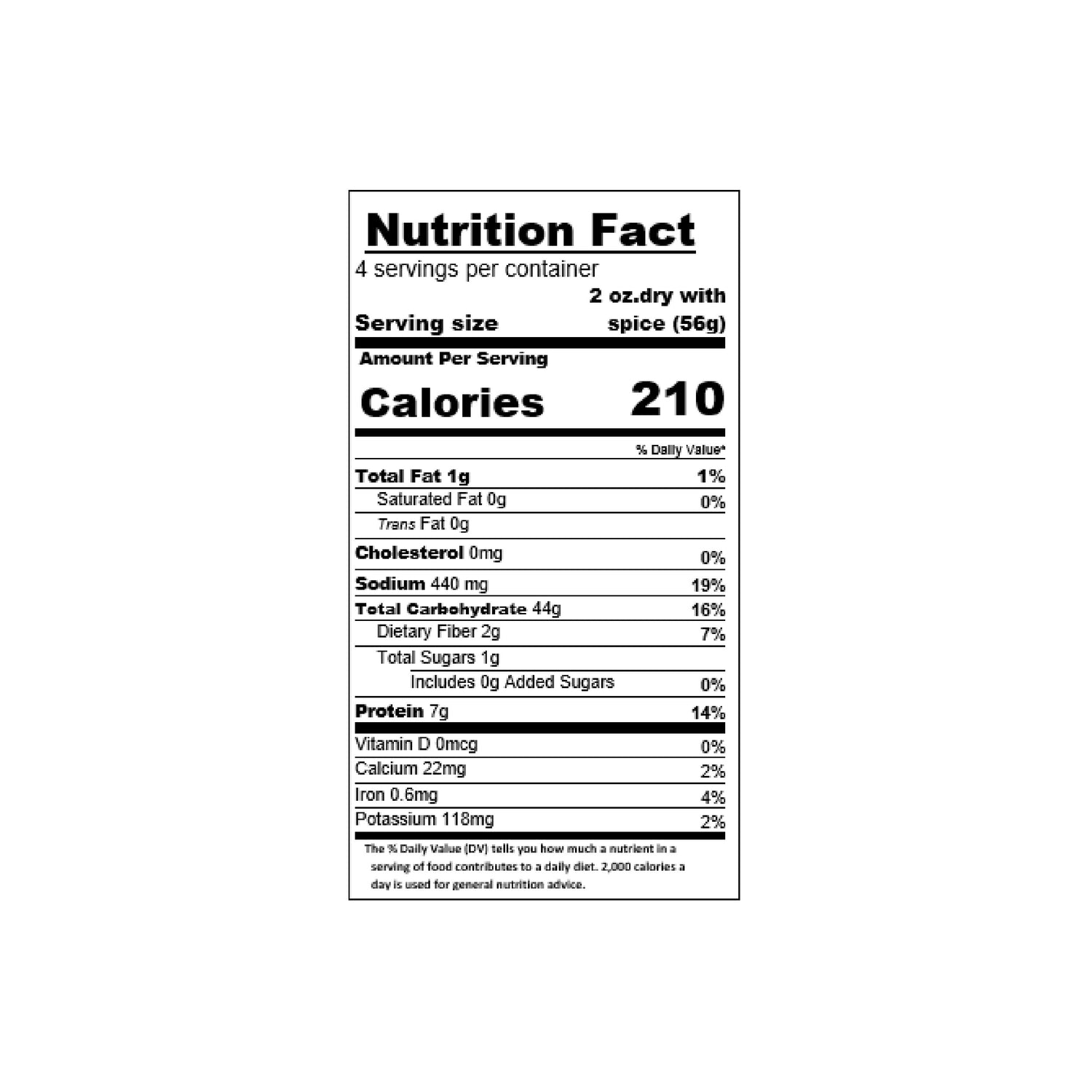 Nutritional facts