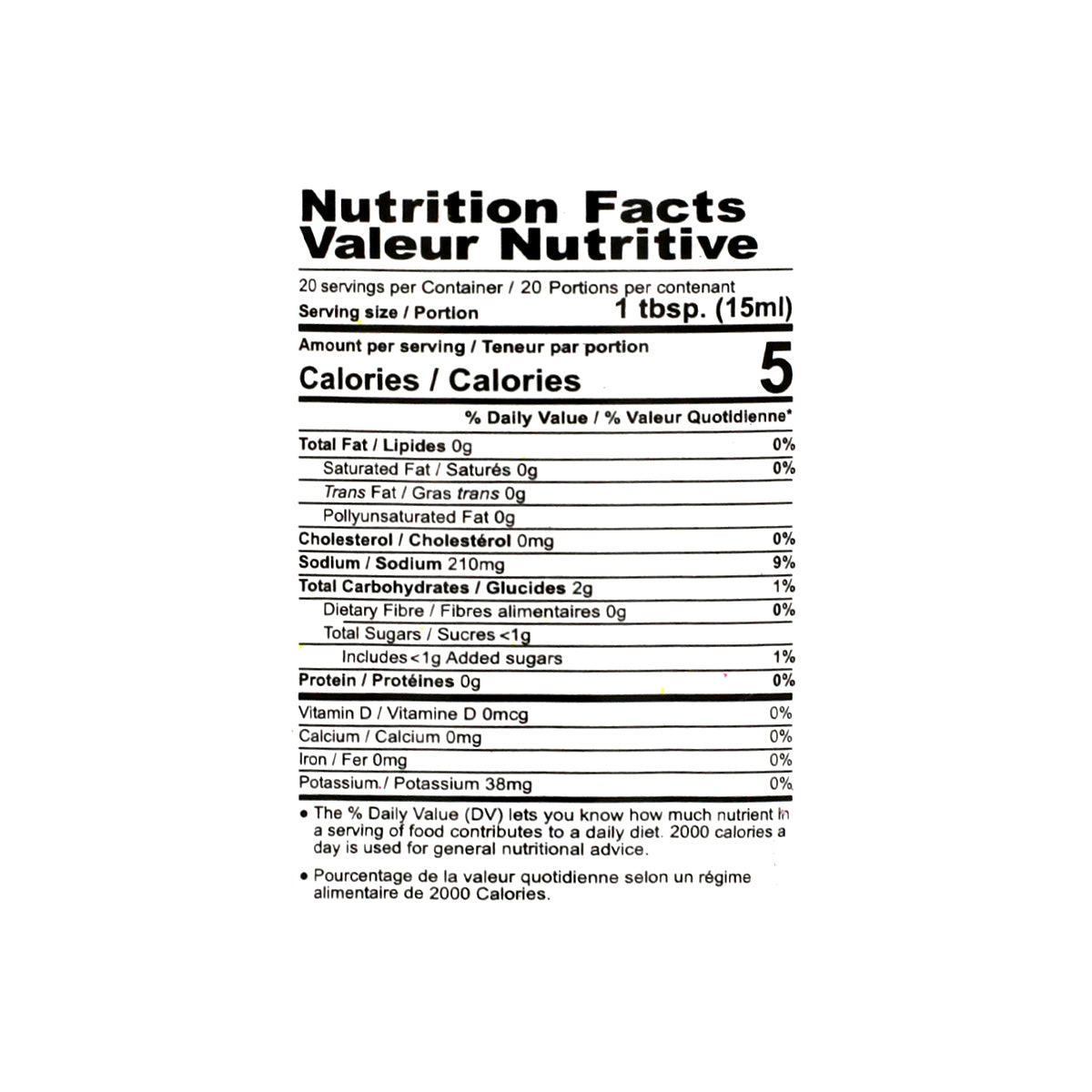 Nutritional facts 