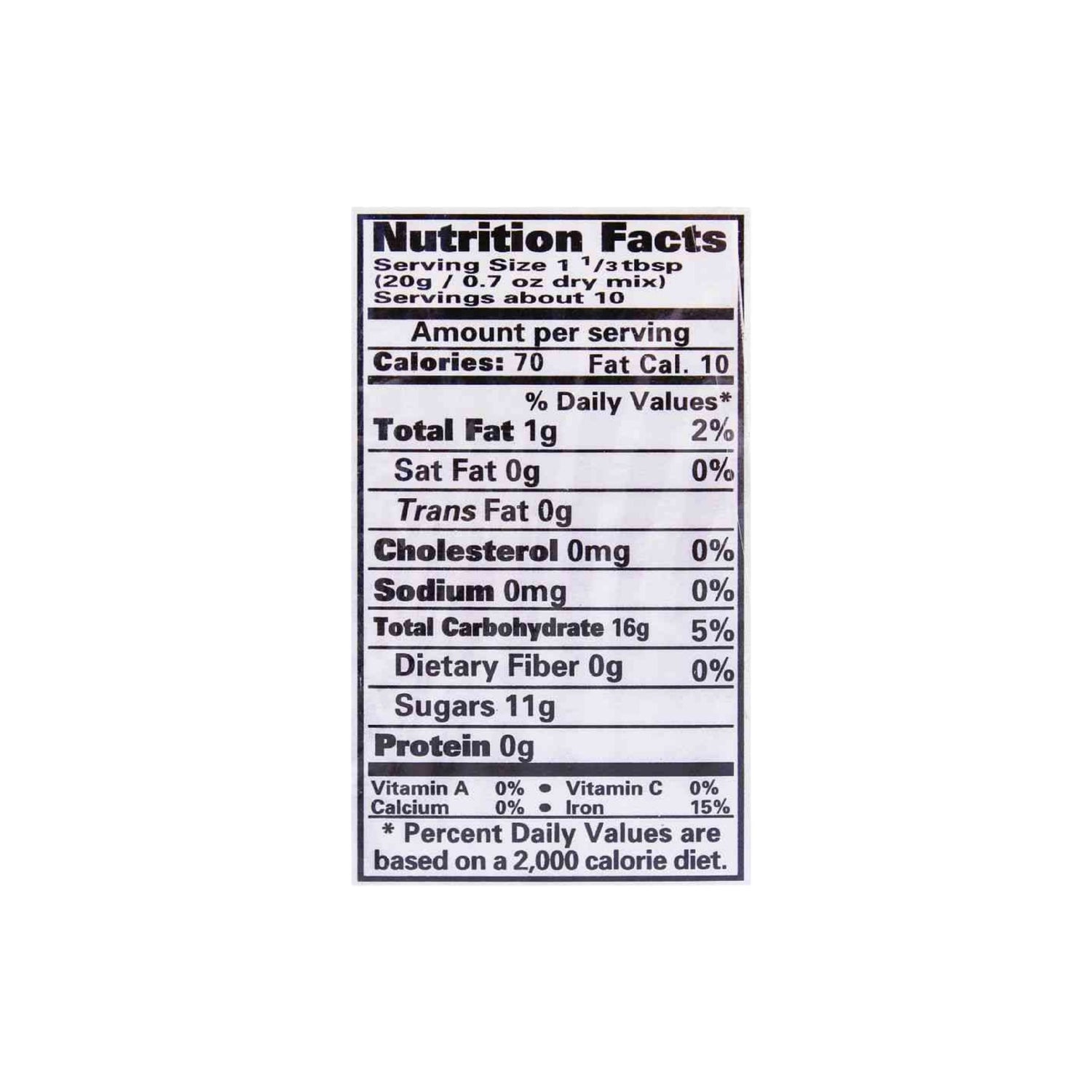 Nutritional facts Laziza Shahi Tukra Mix