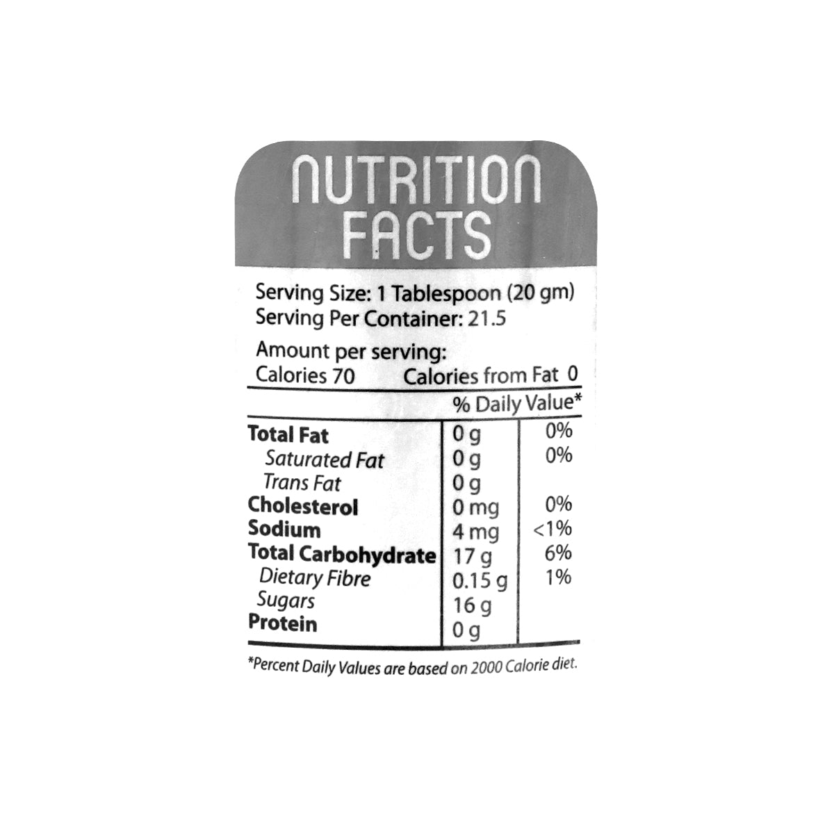 Nutritional facts Marhaba Carrot Preserve