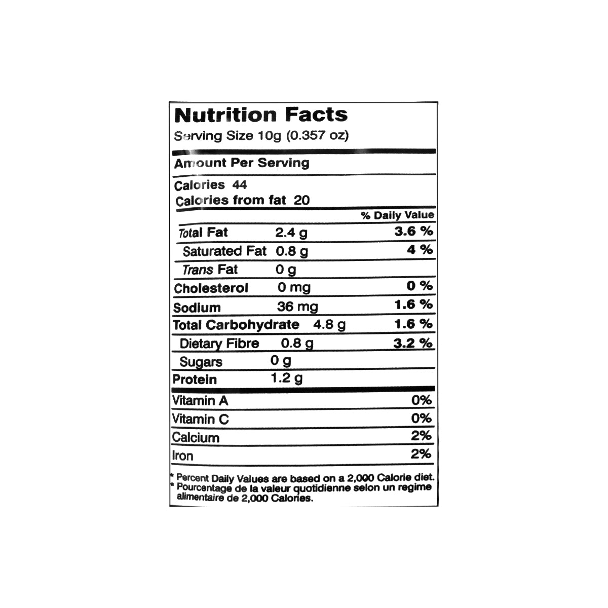 Nutritional facts Nimco Chana Chilli