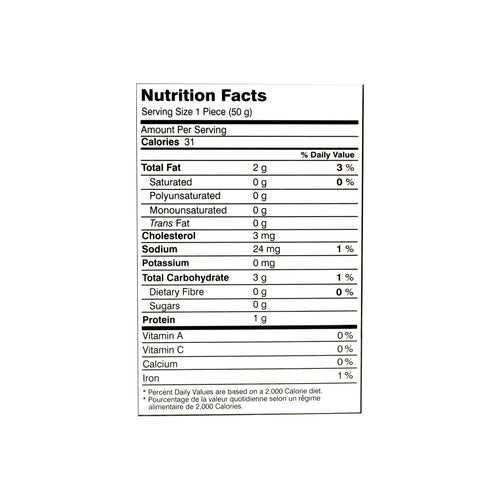 Nutrional facts Nimco Chicken Sticks 