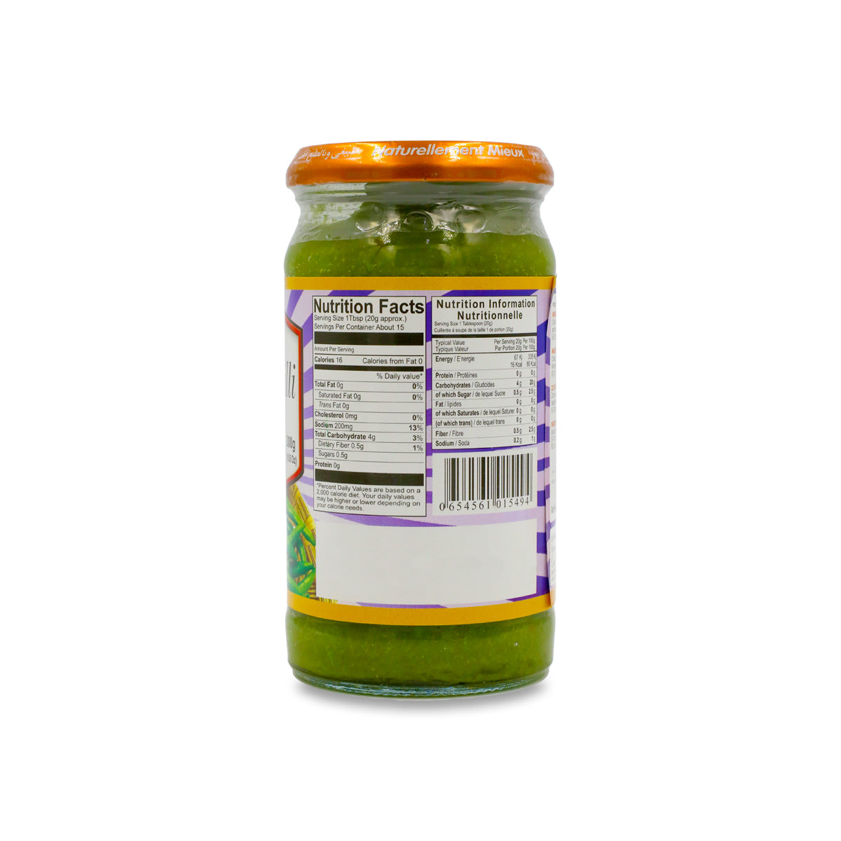 Nutritional facts Sundip Green Chilli Paste 