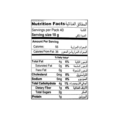 Nutritional facts United King Crunchy Nut Mix 400 G