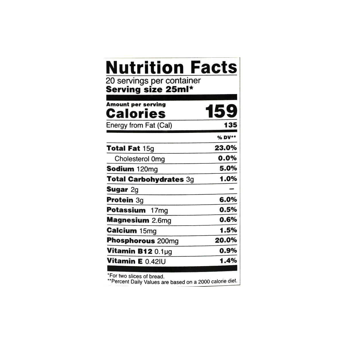 Nutritional facts Youngs Chicken Spread 500ML