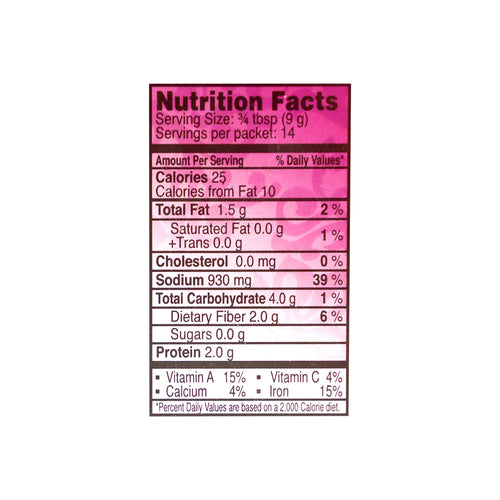 Nutritional facts National Delhi Nihari Masala