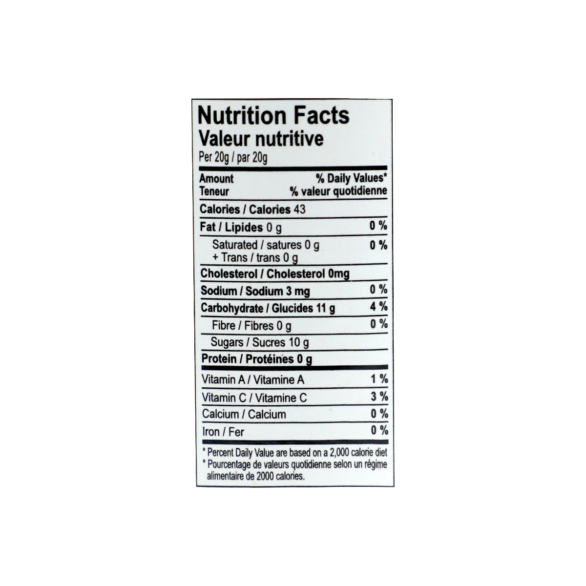 Nutritional facts Sundip Amla Murabba