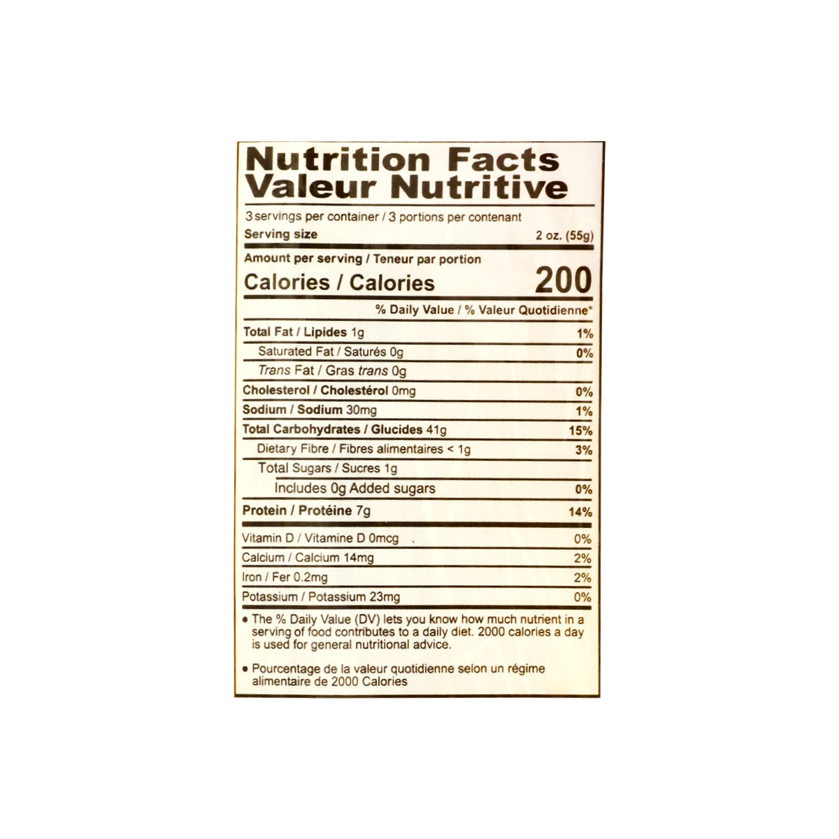 Nutritional facts