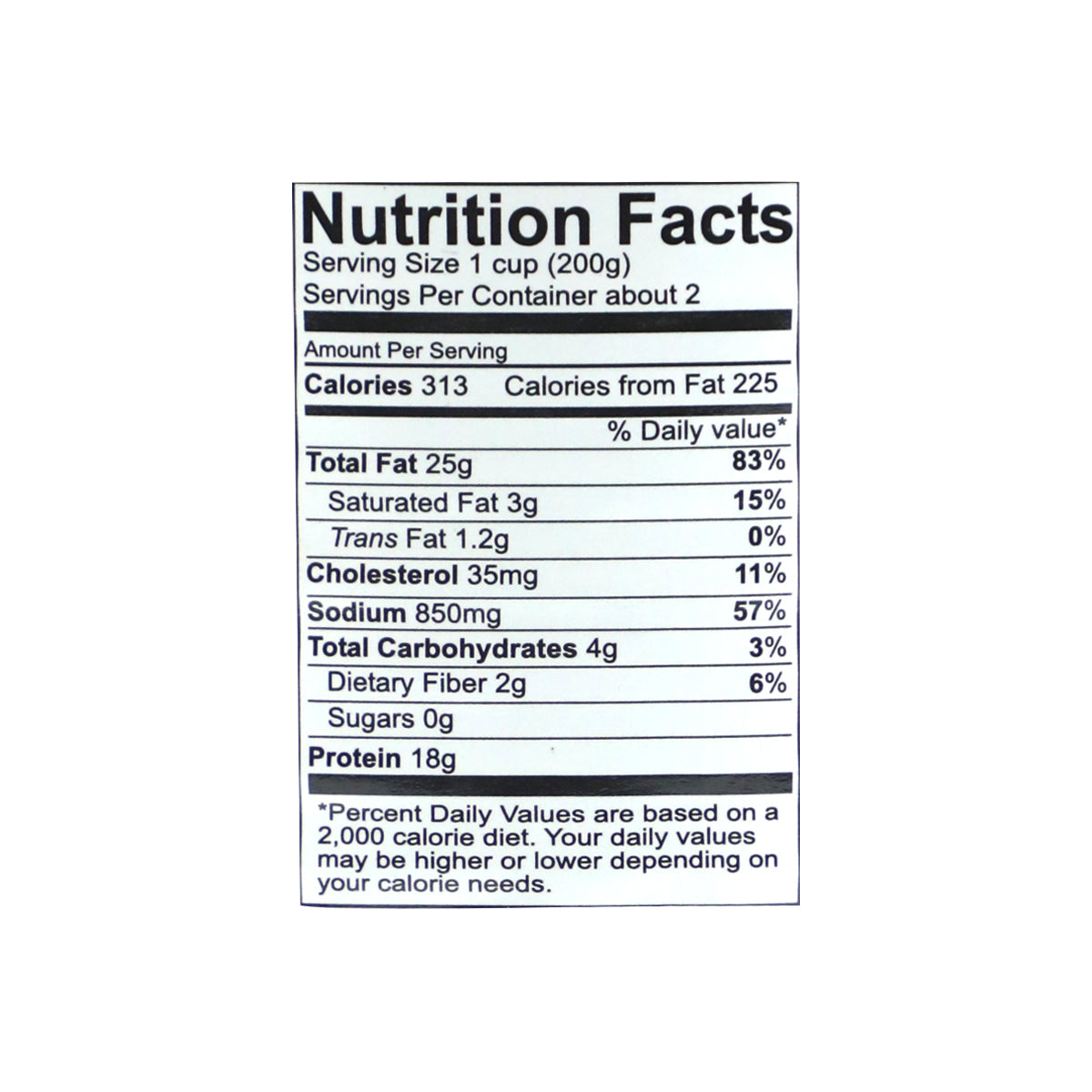 Nutritional facts Sundip Karela Qeema 