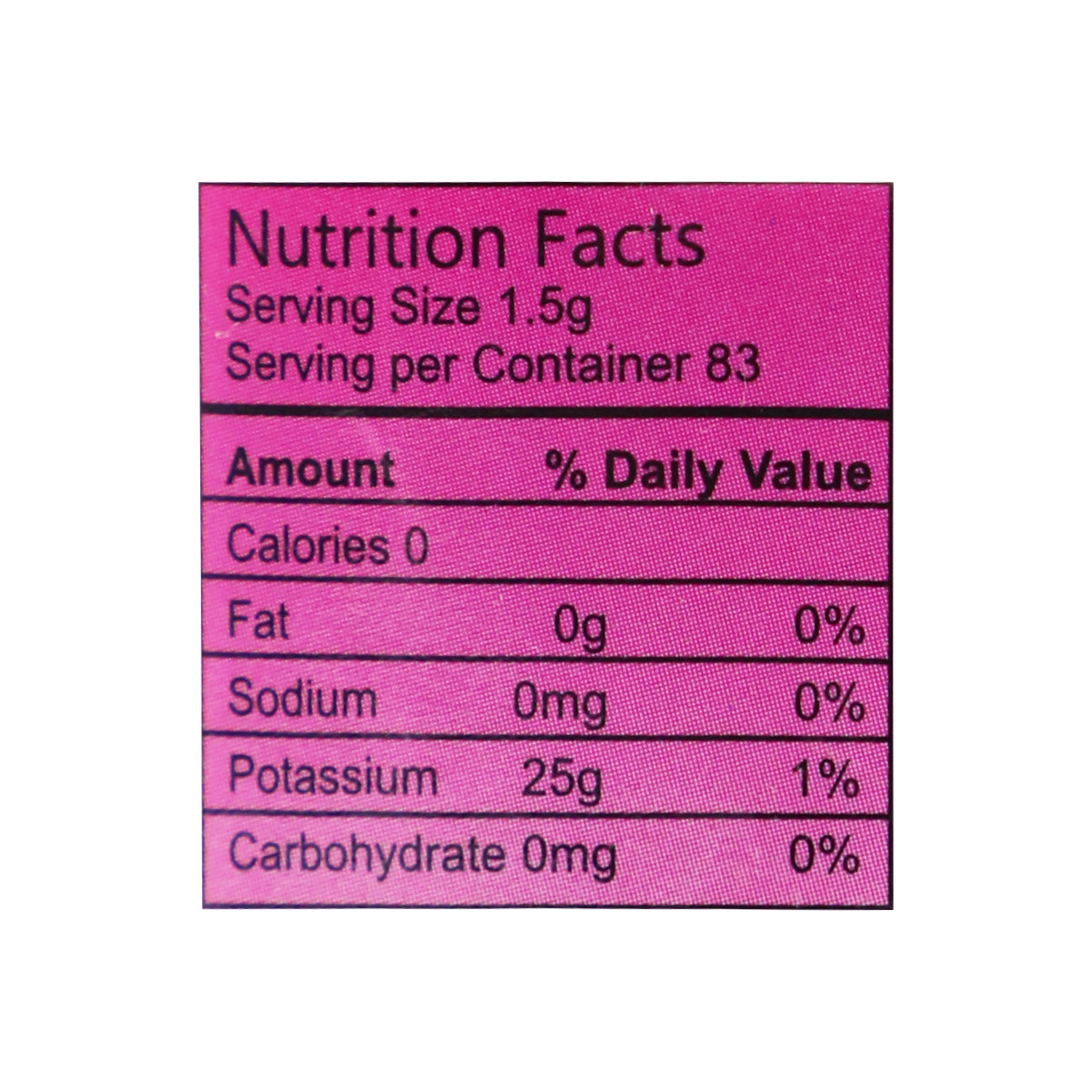 Nutritional facts Lajawab Kashmiri Tea